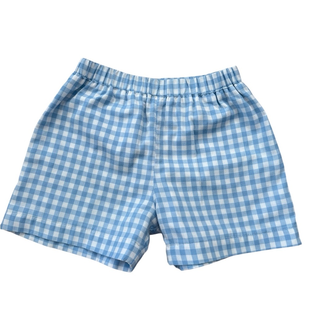 The Beaufort Bonnet Company Gingham Check Blue and White Shorts